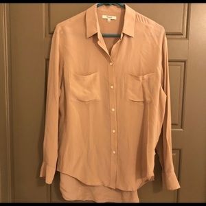 Madewell silk button down shirt.